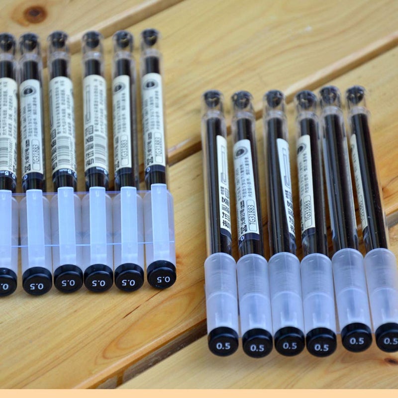 sencoo 5 pack Black Gel Ink Pen Extra fine point pens Ballpoint pen 0.5mm Black For Office School Students Stationery - Image 2